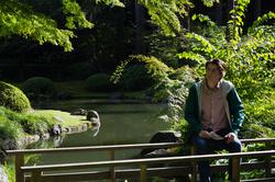 Blog photo of Tristan in Nitobe Gardens