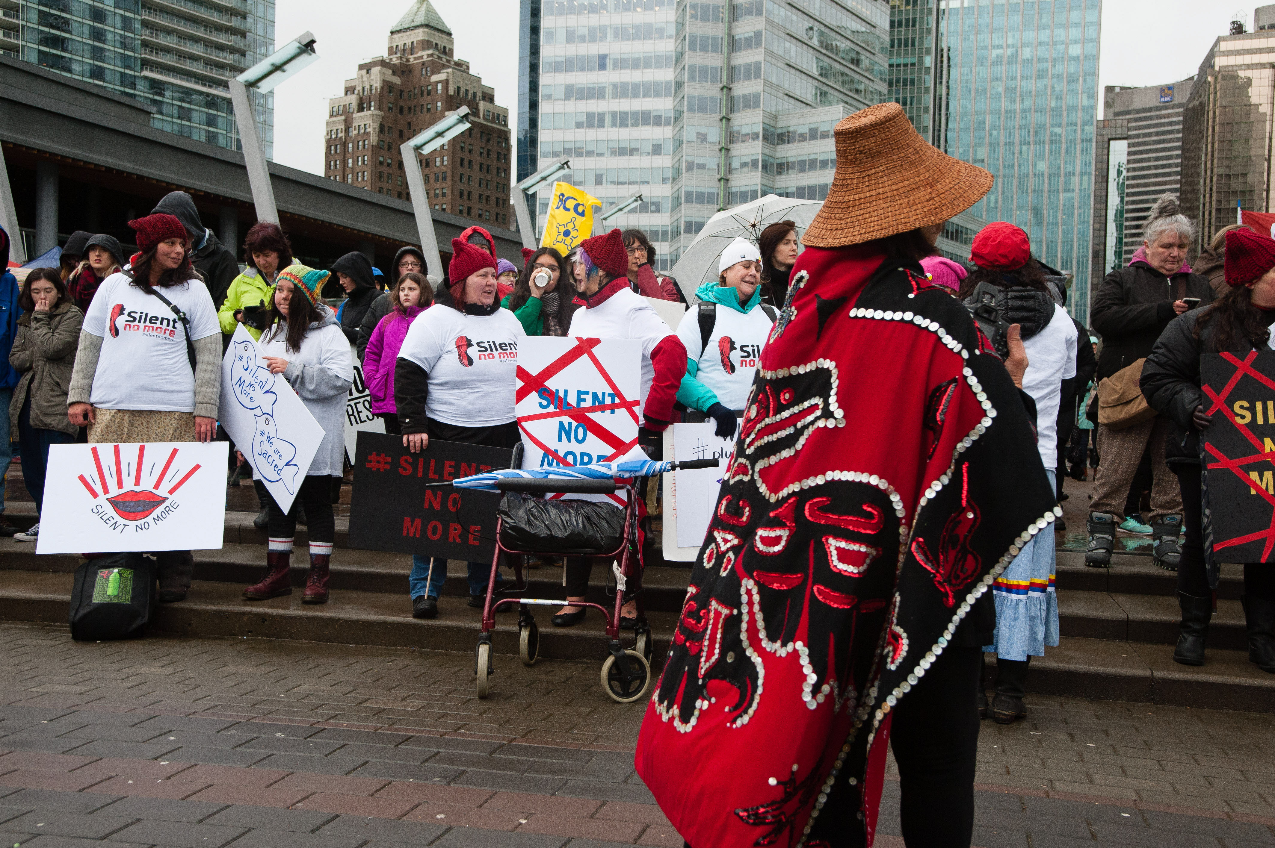 In keeping with the March's intersectional goals, there was a large Indigenous presence among the crowd and speakers.