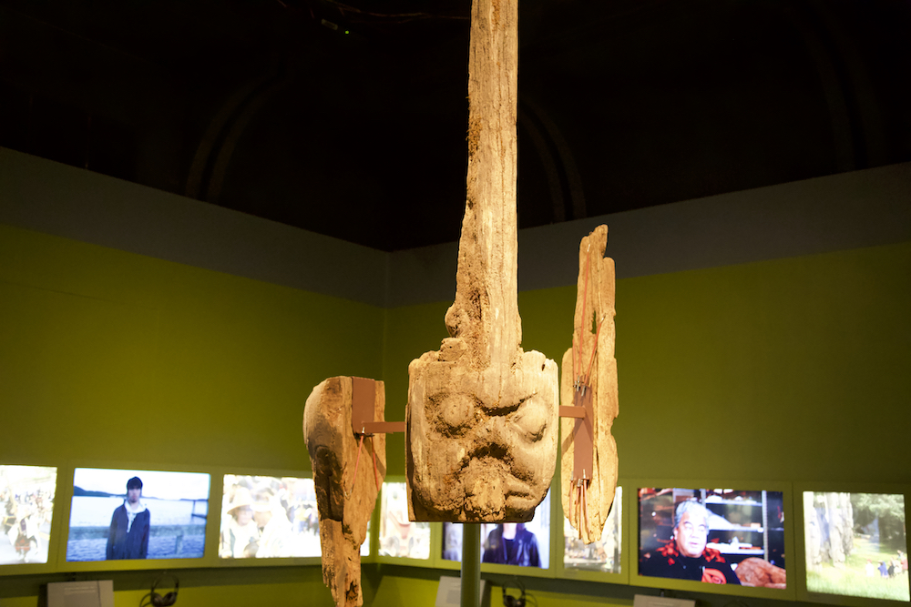 Pole fragments at the MOV exhibit “Haida Now,” which have been identified for repatriation.