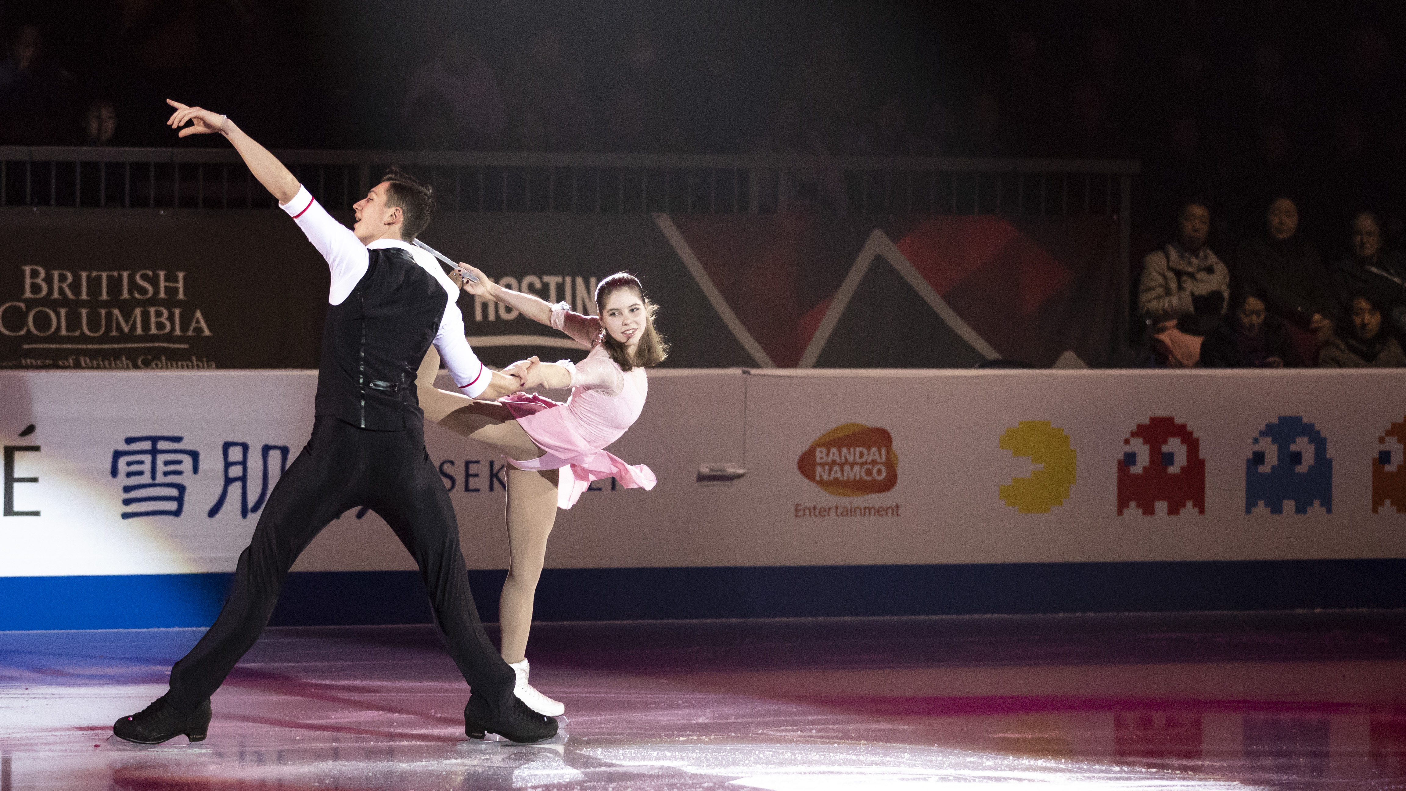 Russian junior pair Anastasia Mishina and Aleksandr Galiamov.